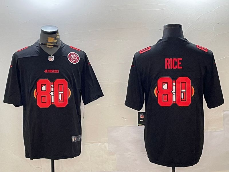 Men San Francisco 49ers #80 Rice Black Fashion 2024 Nike Limited NFL Jersey style 4->san francisco 49ers->NFL Jersey